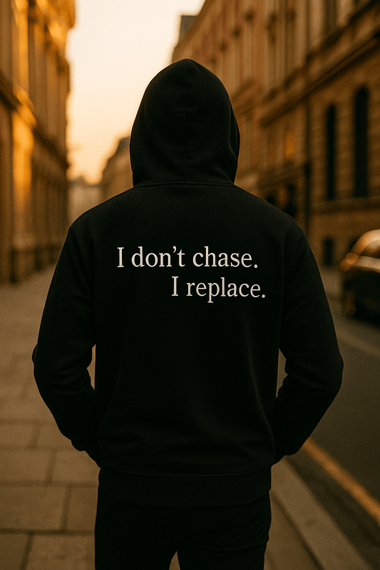 I DON’T CHASE. I REPLACE. Hoodie - Maison Nowhere