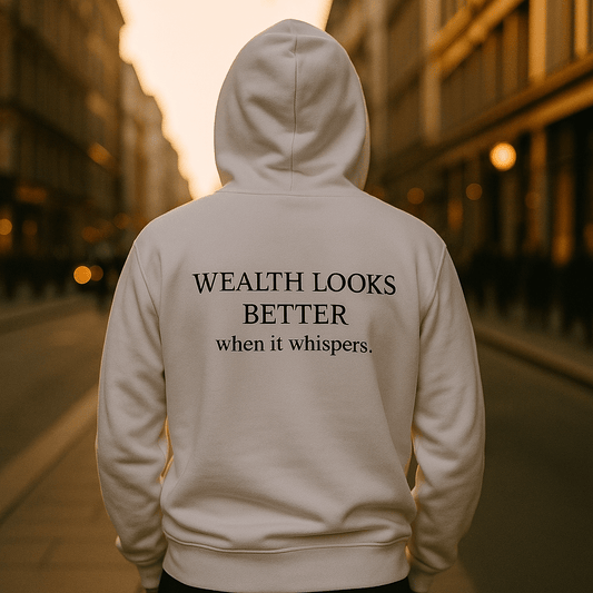 WEALTH LOOKS BETTER WHEN IT WHISPERS. Hoodie - Maison Nowhere